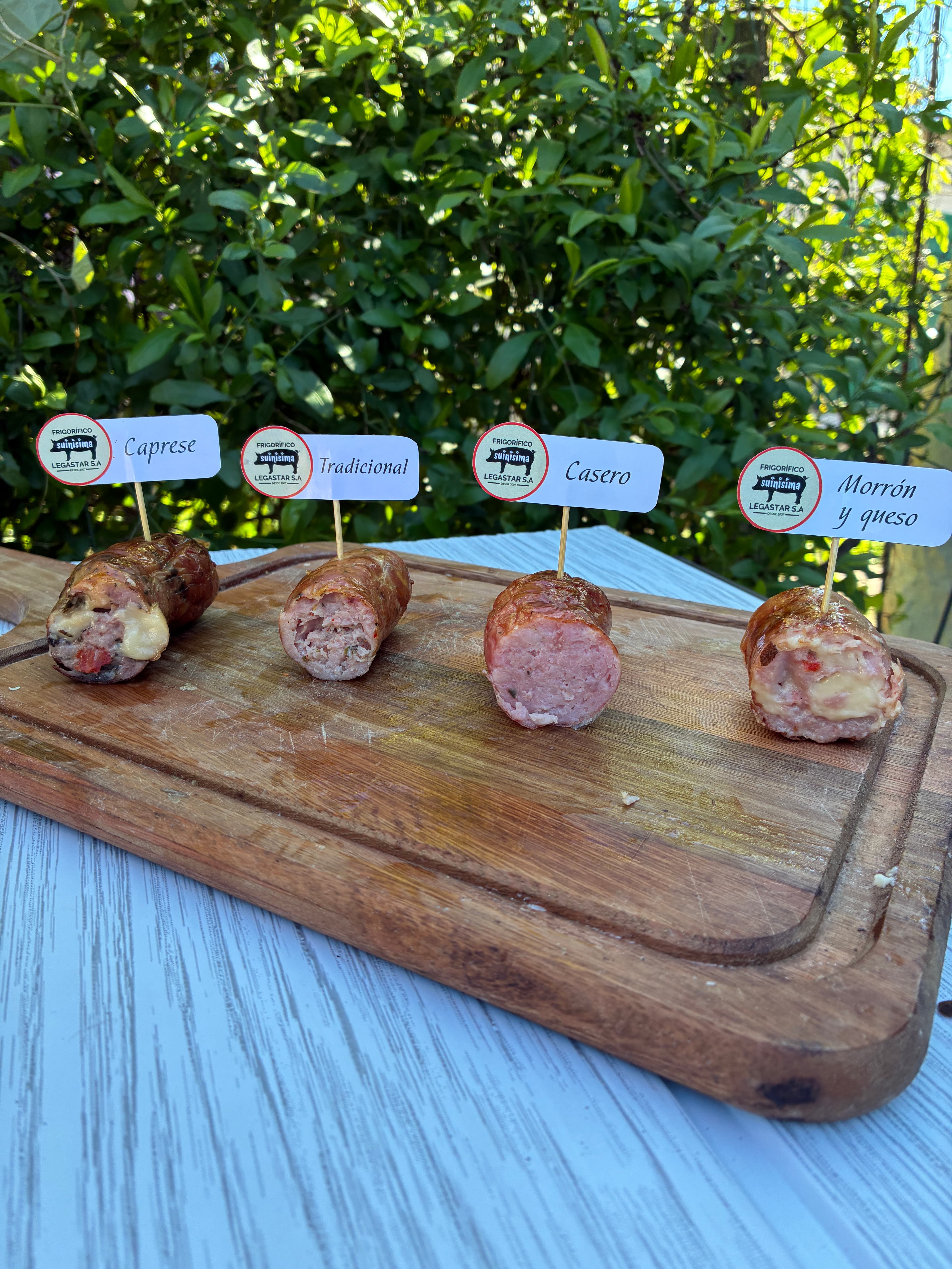 Rodajas de chorizos por variedad